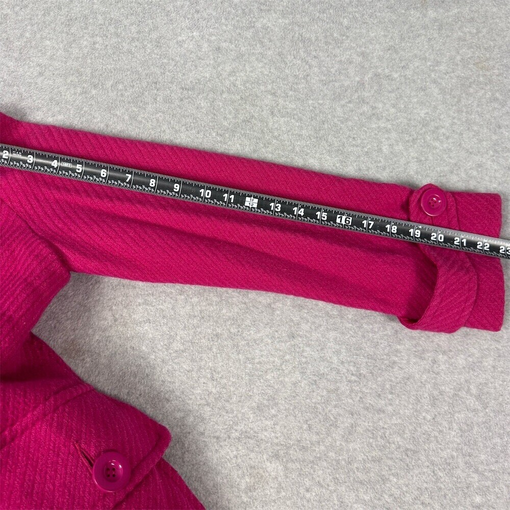 Vintage Y2K Coffee Shop Coat Womens Wool Blend Size L Bright Pink - Picture 9 of 12